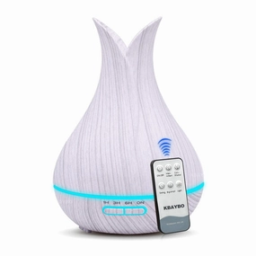 400Ml Air Humidifier With Remote Control White Wood Grain Aroma Oil Diffuser Air Purifier 7 Colors Options Lamp For Home Clearance Event Today Shop Save Big