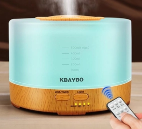 Flash Sale Alert 500Ml Ultrasonic Air Humidifier Led Light Wood Grain Essential Oil Diffuser Aromatherapy Mist Maker 24V Remote Control