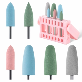 Shop Grab Savings Todays Mega Savings 6Pcs Polish Pedicure Nail Drill Bits With 16 Holes Bits Holder Set