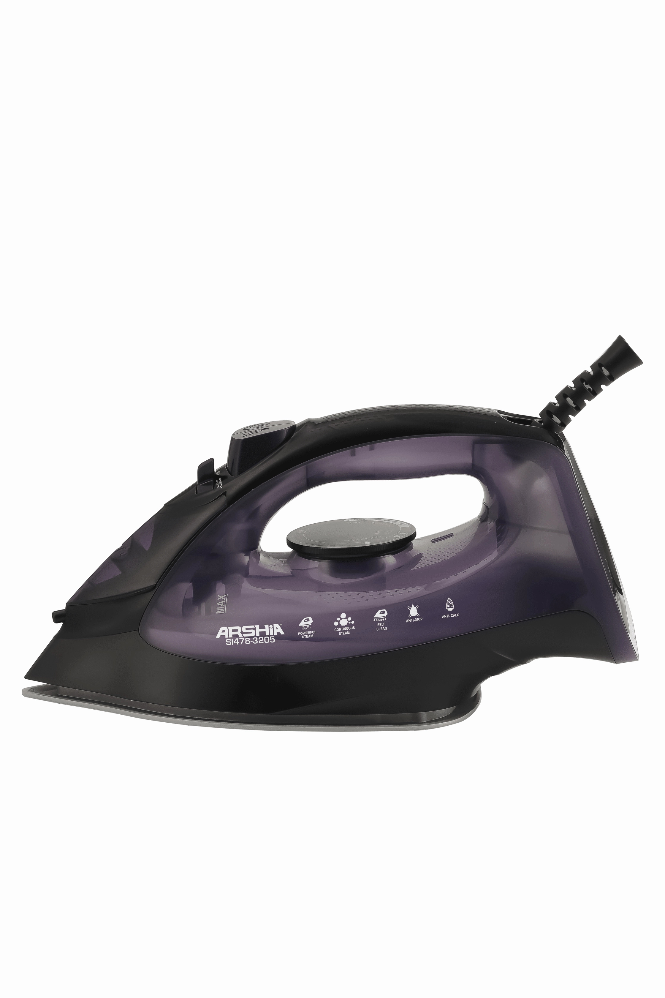 Best Price Online Arshia Steam Iron, Ceramic Soleplate Anti Drip, 200Ml, 200Watts, Dark Purple
