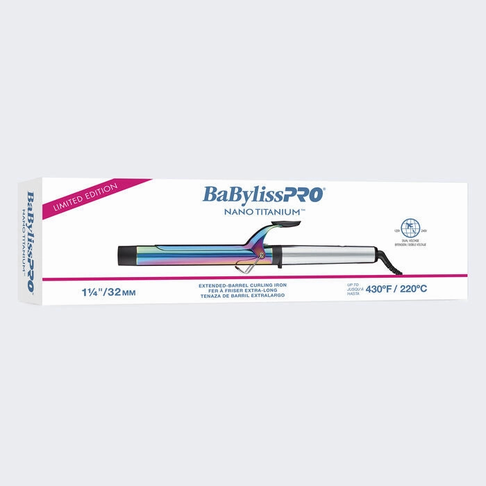 Today Only Discount EndofWeek Deals Babylisspro - Nano Titanium Limited Edition Iridescent Extended Barrel Curling Iron