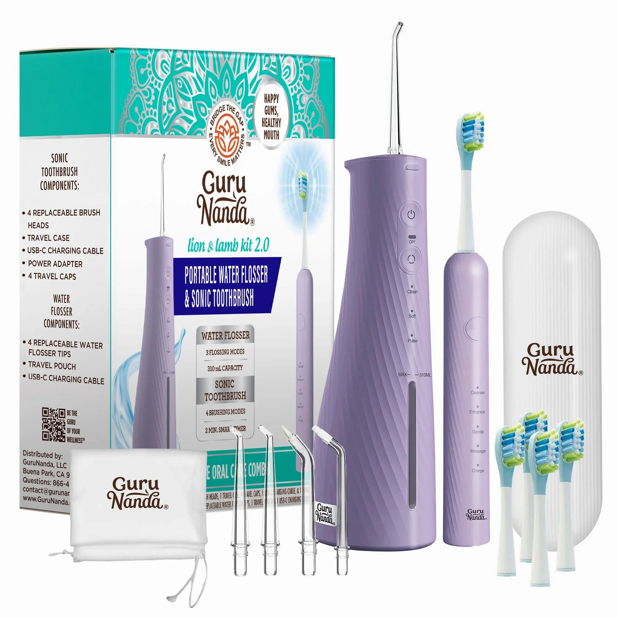 Lion & Lamb 2.0 Portable Sonic Toothbrush & Water Flosser - Lavender Today Only Hot Sale