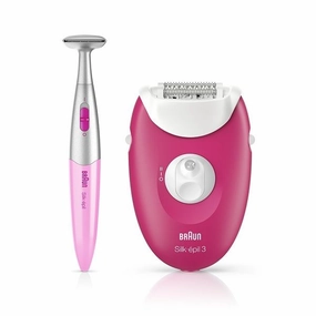 Braun Silk-Epil 3 Se 3-420 Epilator | Bikini Trimmer | Se3420 | Raspberry Pink Color Dont Wait Save