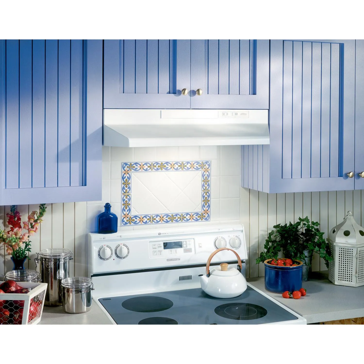 Broan F402411 Broan? 24-Inch Convertible Under-Cabinet Range Hood, 230 Max Blower Cfm, White-On-White