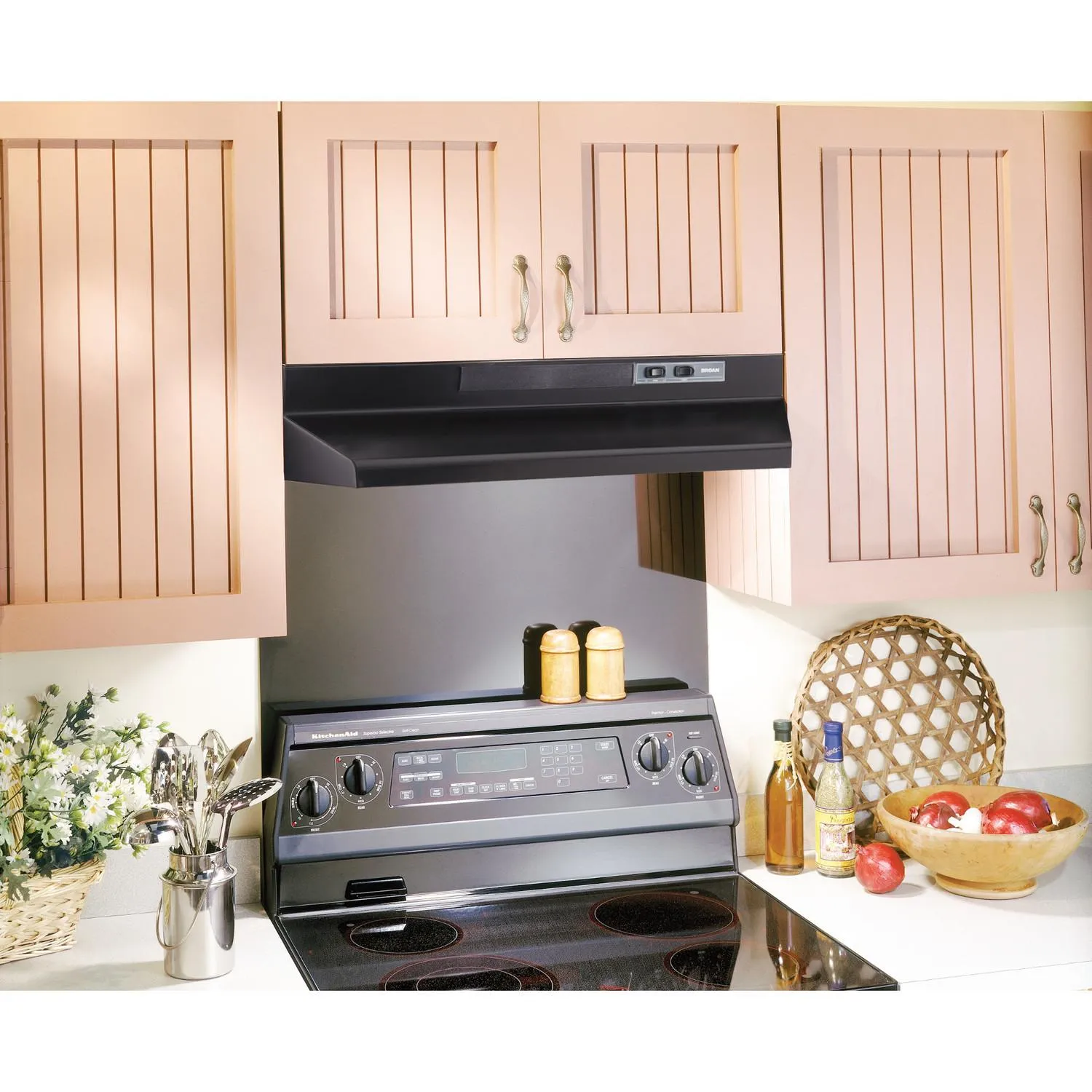 Broan F402423 Broan? 24-Inch Convertible Under-Cabinet Range Hood, 230 Max Blower Cfm, Black