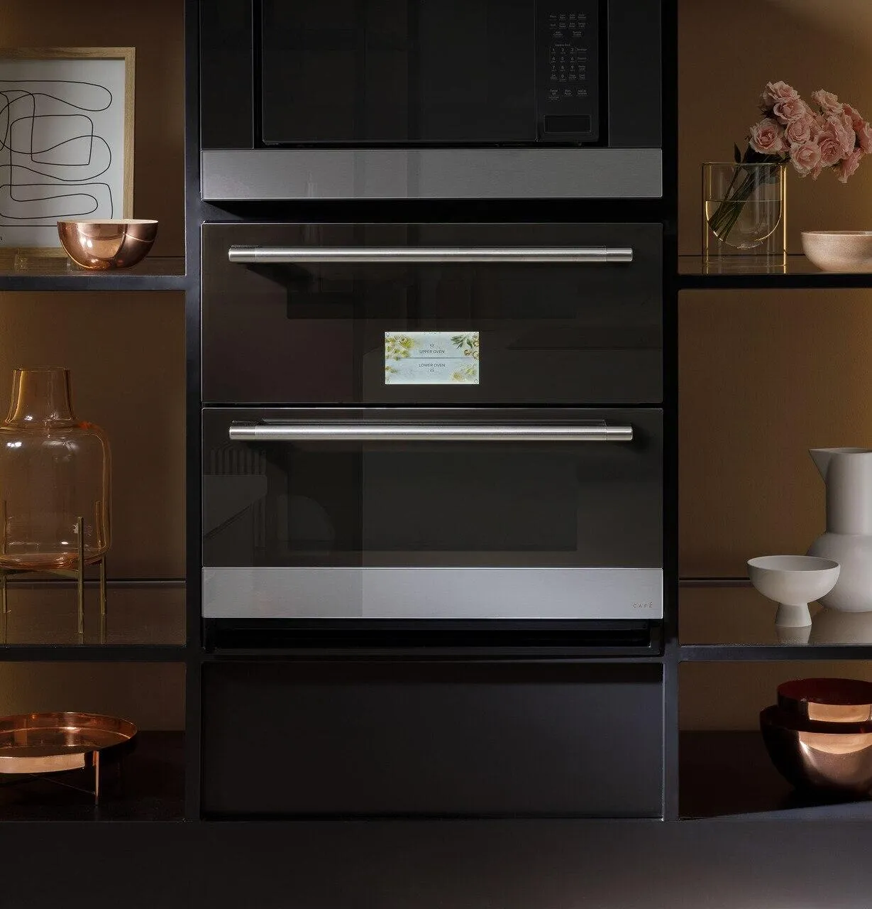 Cafe CTS92DM2NS5 Caf&#8482; 30" Smart Built-In Twin Flex Single Wall Oven In Platinum Glass