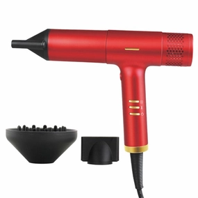 Enzo Hair Dryer & Curler, 2Speeds, 3Temperatures, Red Daily Hot Deal Exclusive Online Offer