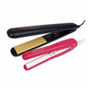 Limited Stock Hot Deal Hot Beauty Combo Value Pack Ceramic Flat Iron 1/2" And 1" With Free Traveling Pouch
