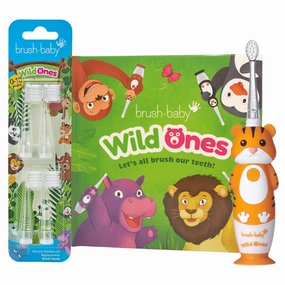 Clearance Sale Now Wildones? Tiger Rechargeable Kids Toothbrush Gift Set