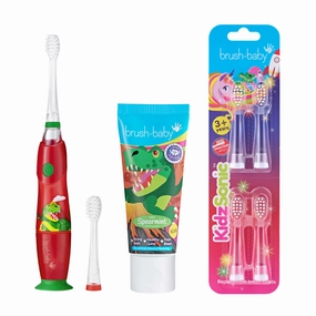 Instant Deal Today Dinosaur Kidzsonic? Kids Electric Toothbrush Gift Set