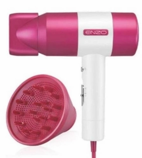 Deal Frenzy Today Shop Grab Offer Enzo Hair Dryer & Curler Travel Kit, White & Pink