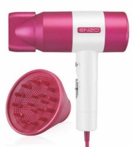 Deal Frenzy Today Shop Grab Offer Enzo Hair Dryer & Curler Travel Kit, White & Pink