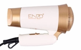 Enzo Hair Dryer Flexible Base, White & Gold Exclusive Deal Inside