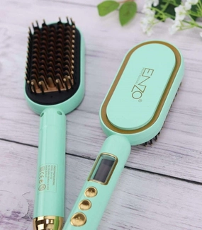 Trending Savings Now Enzo Hair Straightener Brush Green