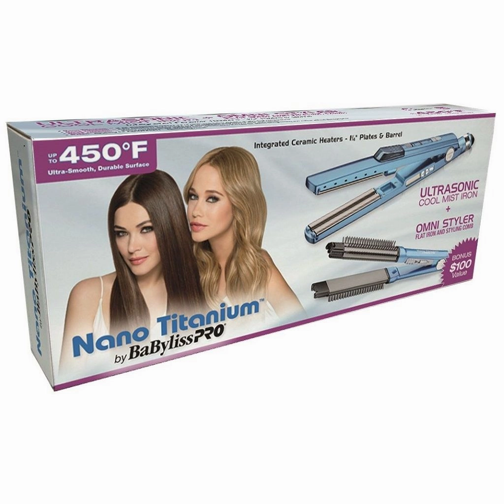 Babylisspro - Nano Titanium Ultrasonic Cool Mist Iron 1-1/4"   Nano Titanium Omni Styler 1-1/4" Combo Save Today Only Best Seller Discount