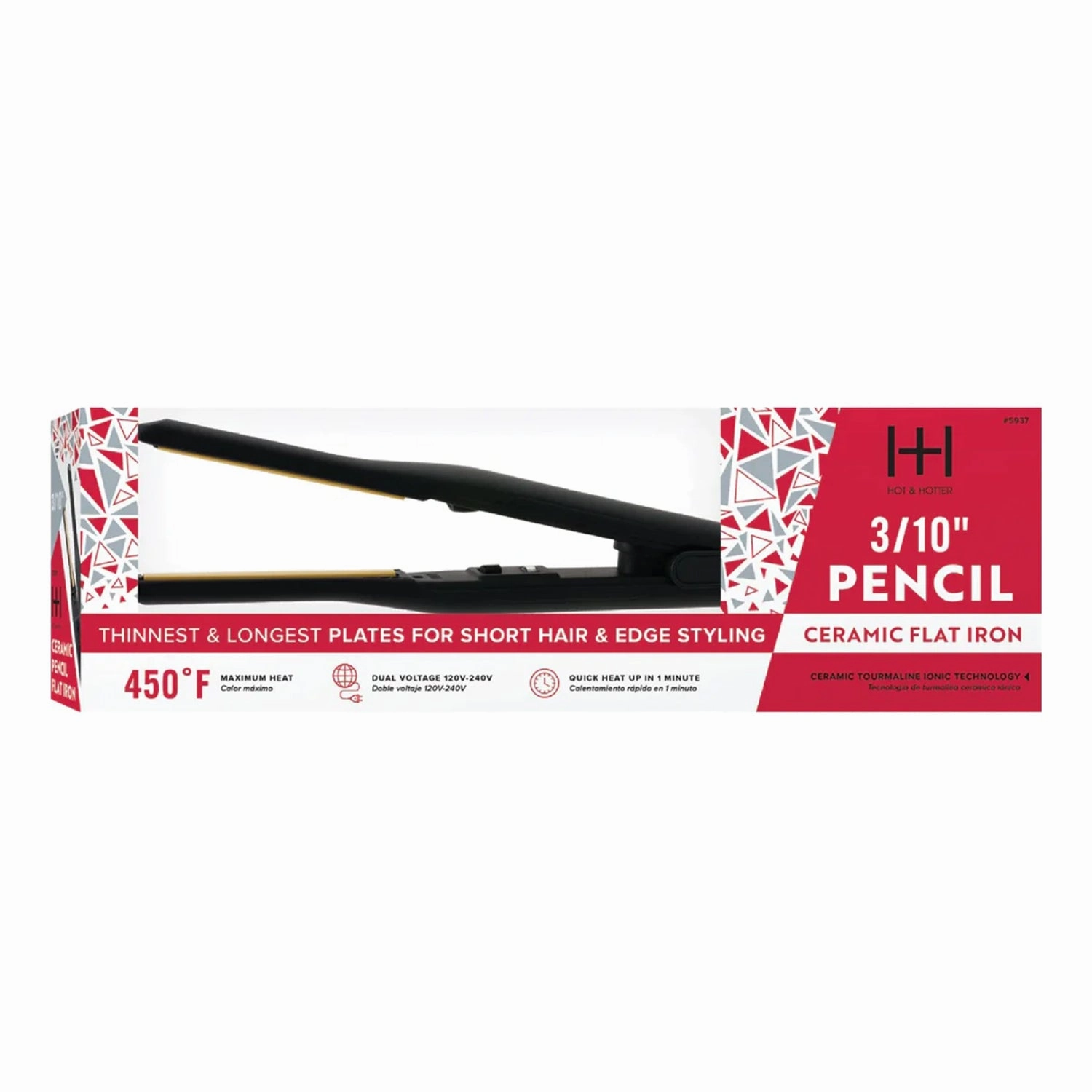 Hot & Hotter Ceramic Pencil Flat Iron 3/10" Black EndofWeek Deals Grab Save Today