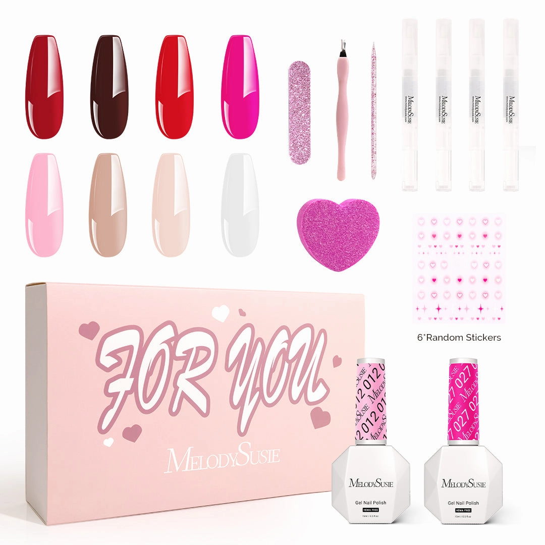 Lovely Sweetheart Hema Free Gel Nail Polish Gift Box - 8 Colors Today Only Discount Trending Hot Deal