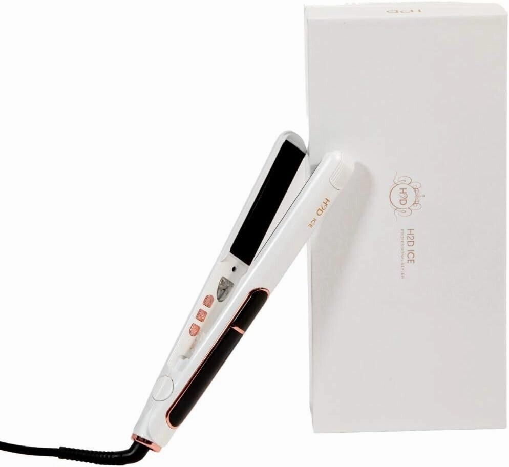 Last Chance Offer H2D Linear Ii Ice White With Rose Gold Trim Hair Straightener