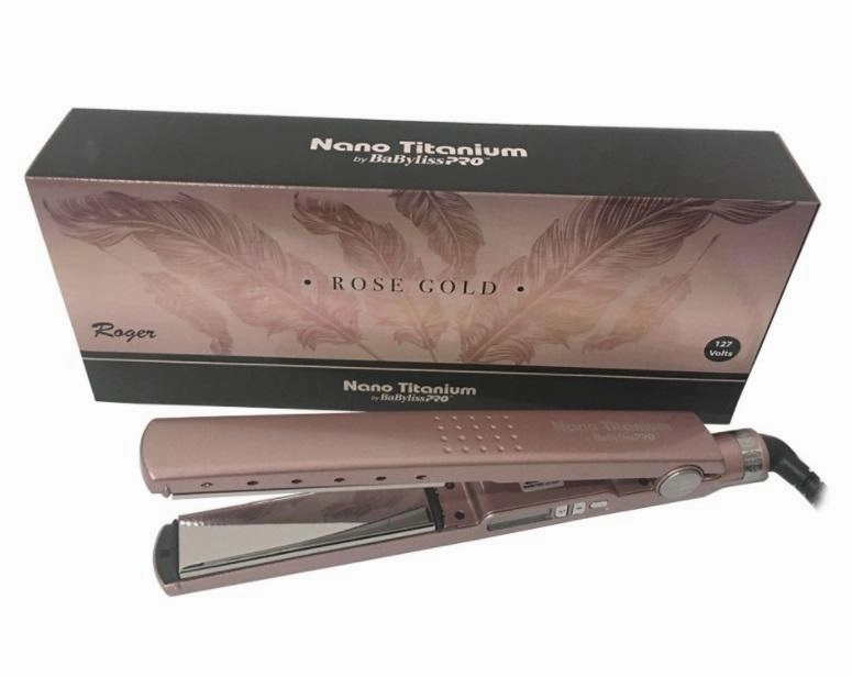 Hair Straightener Pro Nano Titanium 1 1/4 Rose Gold Plate Board 220V - Babyliss Trending Hot Deal Exclusive Savings Event