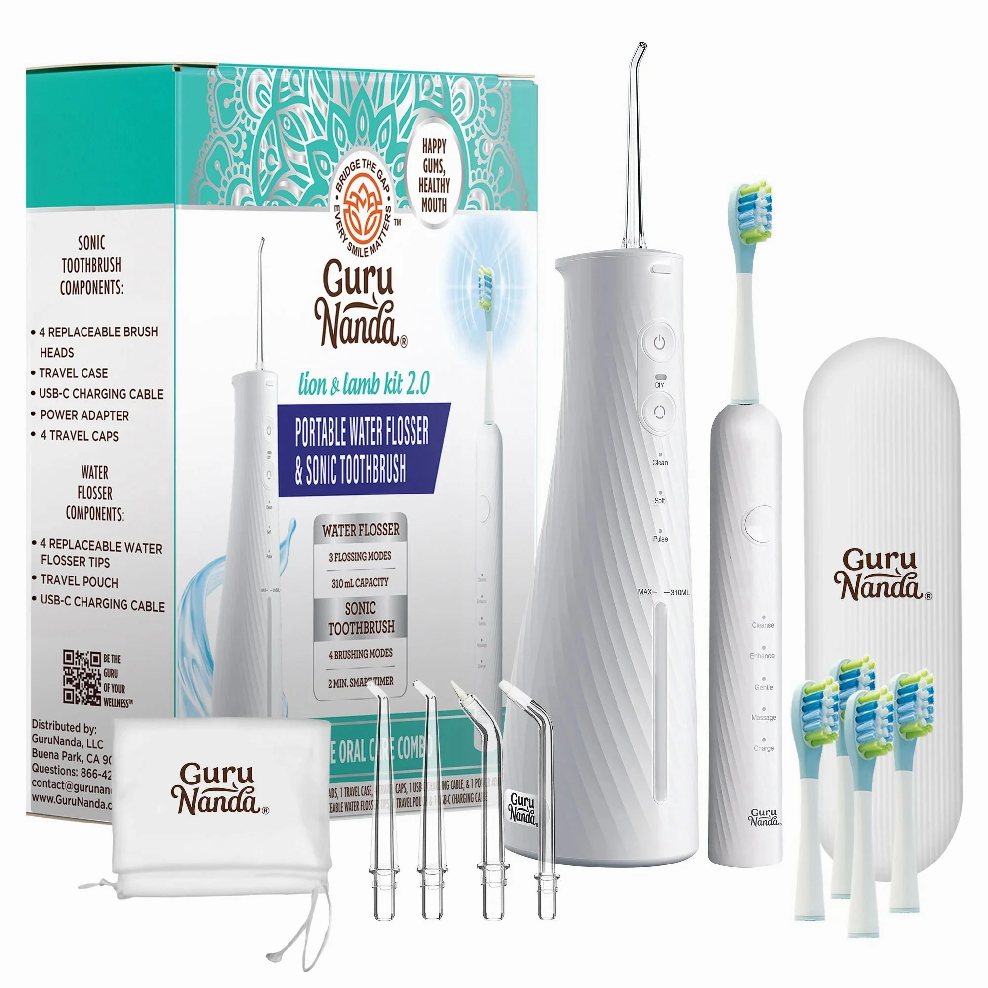 Hot Pick Sale Lion & Lamb 2.0 Portable Sonic Toothbrush & Water Flosser - White