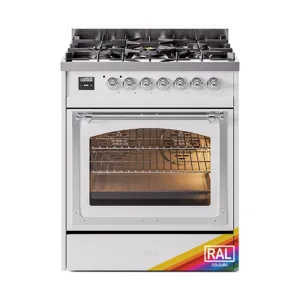 Ilve UN30NMPRAC Ilve Un30Nmprac Nostalgie Ii Noblesse 30" Dual Fuel Range (Natural Gas, Triple Glass Door, Ral, Chrome)