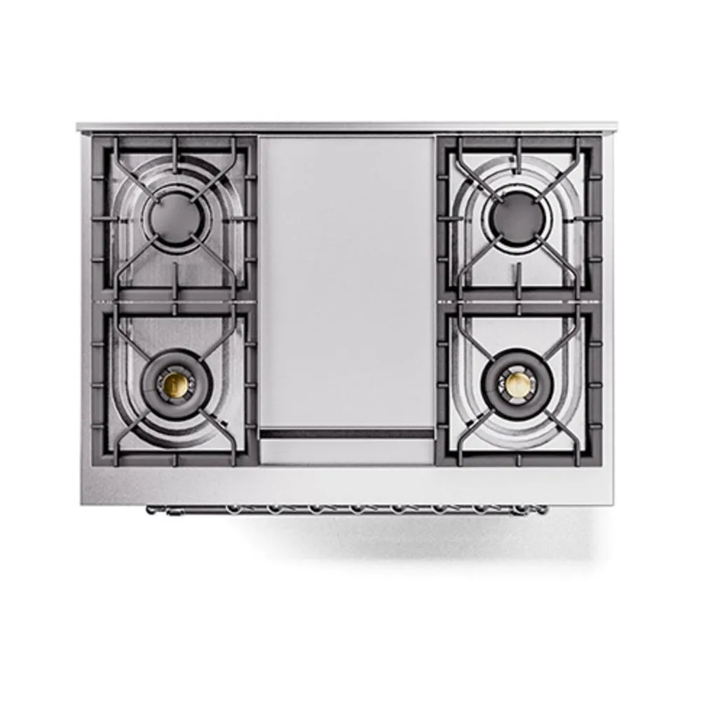 Ilve UN36FNMPEGC Ilve Un36Fnmpegc Nostalgie Ii Noblesse 36" Dual Fuel Range (Natural Gas, Triple Glass Door, Emerald Green, Chrome)