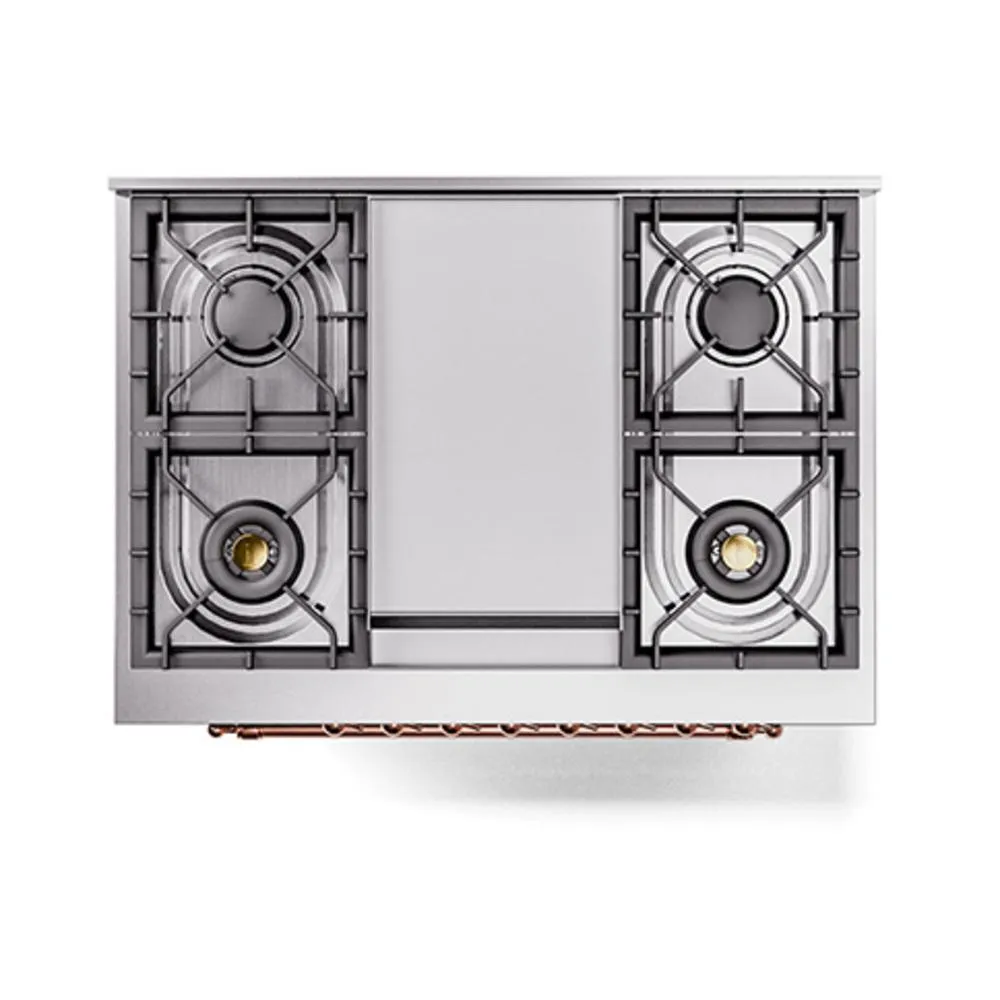 Ilve UN36FNMPEGPLP Ilve Un36Fnmpegplp Nostalgie Ii Noblesse 36" Dual Fuel Range (Liquid Propane, Triple Glass Door, Emerald Green, Copper)