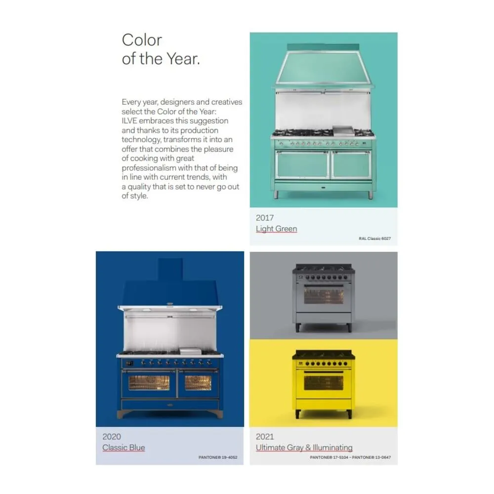 Ilve UN36FNMPRAGLP Ilve Un36Fnmpraglp Nostalgie Ii Noblesse 36" Dual Fuel Range (Liquid Propane, Triple Glass Door, Ral, Brass)