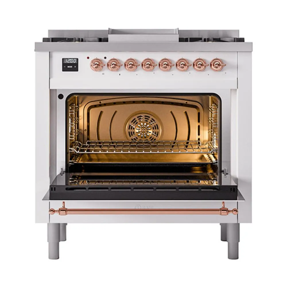 Ilve UN36FNMPRAP Ilve Un36Fnmprap Nostalgie Ii Noblesse 36" Dual Fuel Range (Natural Gas, Triple Glass Door, Ral, Copper)