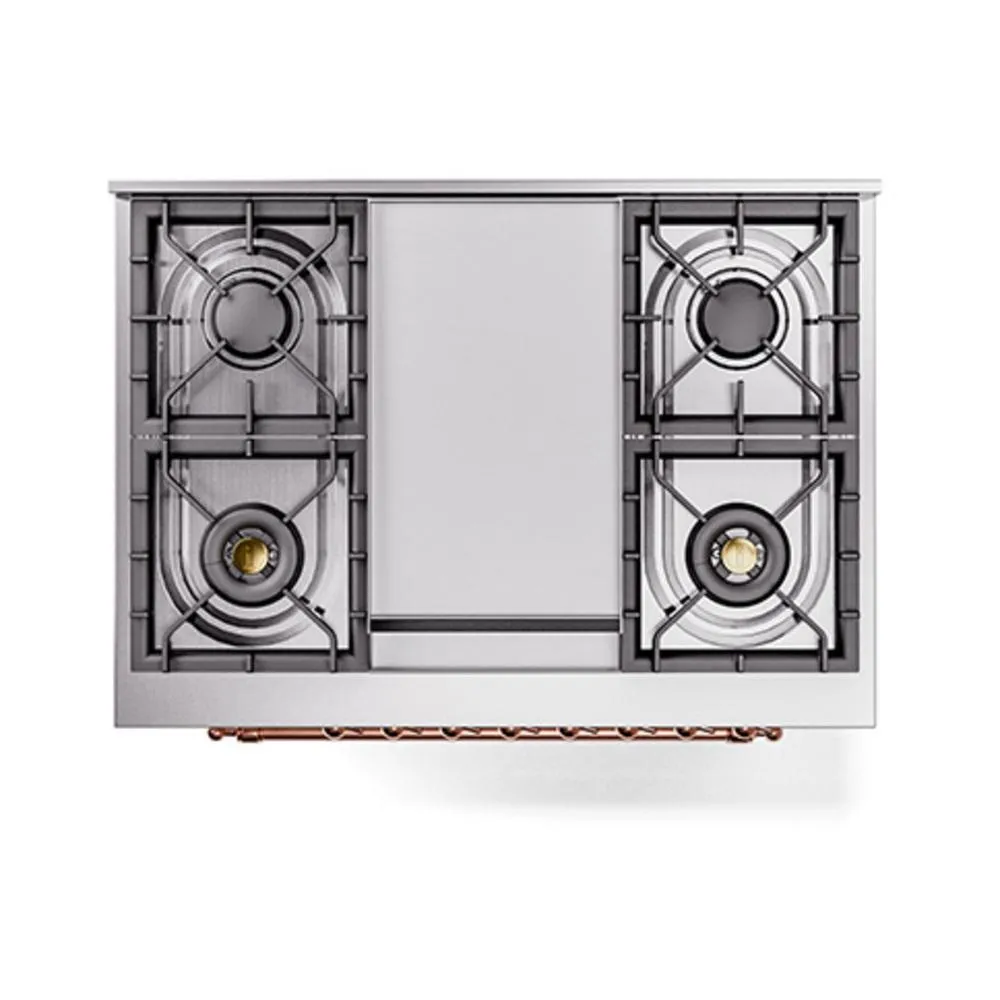 Ilve UN36FNMPRAPLP Ilve Un36Fnmpraplp Nostalgie Ii Noblesse 36" Dual Fuel Range (Liquid Propane, Triple Glass Door, Ral, Copper)