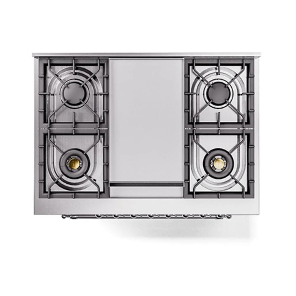 Ilve UN36FNMPSSC Ilve Un36Fnmpssc Nostalgie Ii Noblesse 36" Dual Fuel Range (Natural Gas, Triple Glass Door, Stainless Steel, Chrome)