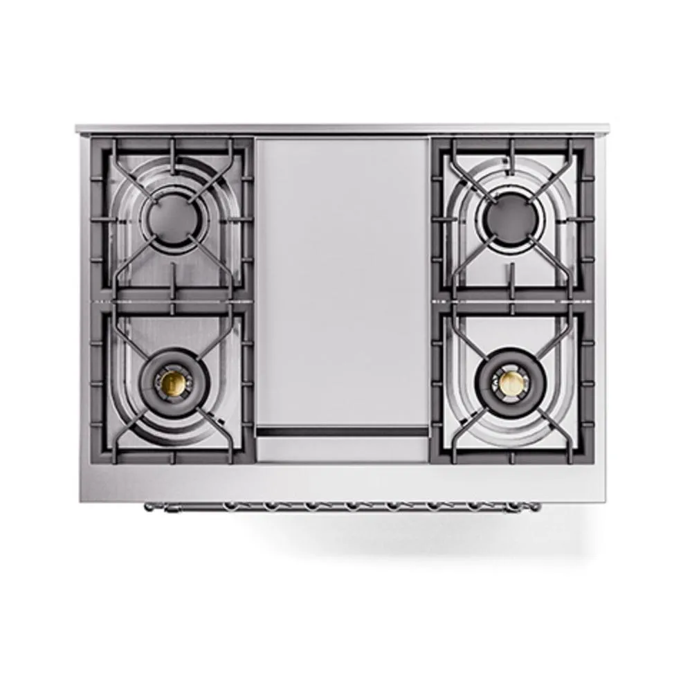 Ilve UN36FNMPWHC Ilve Un36Fnmpwhc Nostalgie Ii Noblesse 36" Dual Fuel Range (Natural Gas, Triple Glass Door, White, Chrome)