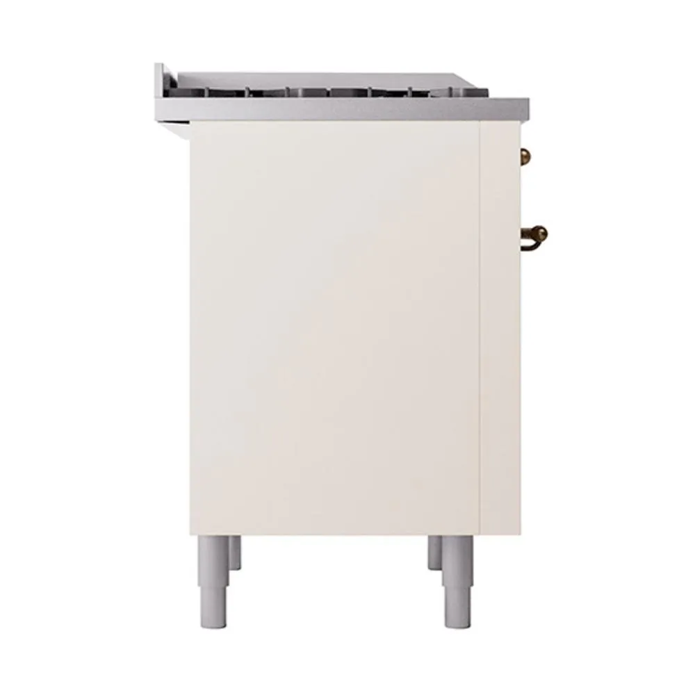 Ilve UN36FQNMPAWBLP Ilve Un36Fqnmpawblp Nostalgie Ii Noblesse 36" Dual Fuel Range (Liquid Propane, Solid Door, Antique White, Burnished)