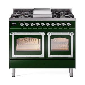 Ilve UND40FNMPEGC Ilve Und40Fnmpegc Nostalgie Ii Noblesse 40" Dual Fuel Range (Natural Gas, Triple Glass Door, Emerald Green, Chrome)