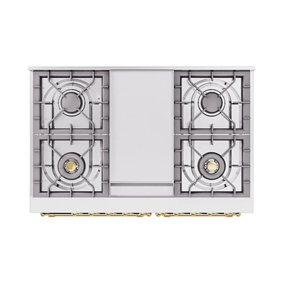 Ilve UND40FNMPMBGLP Ilve Und40Fnmpmbglp Nostalgie Ii Noblesse 40" Dual Fuel Range (Liquid Propane, Triple Glass Door, Midnight Blue, Brass)