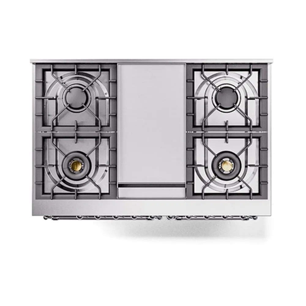 Ilve UND40FNMPMGCLP Ilve Und40Fnmpmgclp Nostalgie Ii Noblesse 40" Dual Fuel Range (Liquid Propane, Triple Glass Door, Graphite Matte, Chrome)