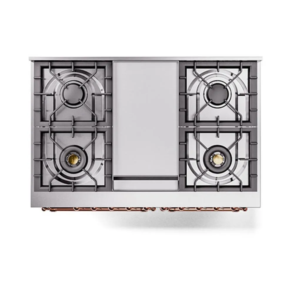 Ilve UND40FNMPMGPLP Ilve Und40Fnmpmgplp Nostalgie Ii Noblesse 40" Dual Fuel Range (Liquid Propane, Triple Glass Door, Graphite Matte, Copper)