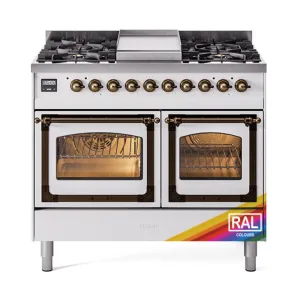 Ilve UND40FNMPRABLP Ilve Und40Fnmprablp Nostalgie Ii Noblesse 40" Dual Fuel Range (Liquid Propane, Triple Glass Door, Ral, Burnished)