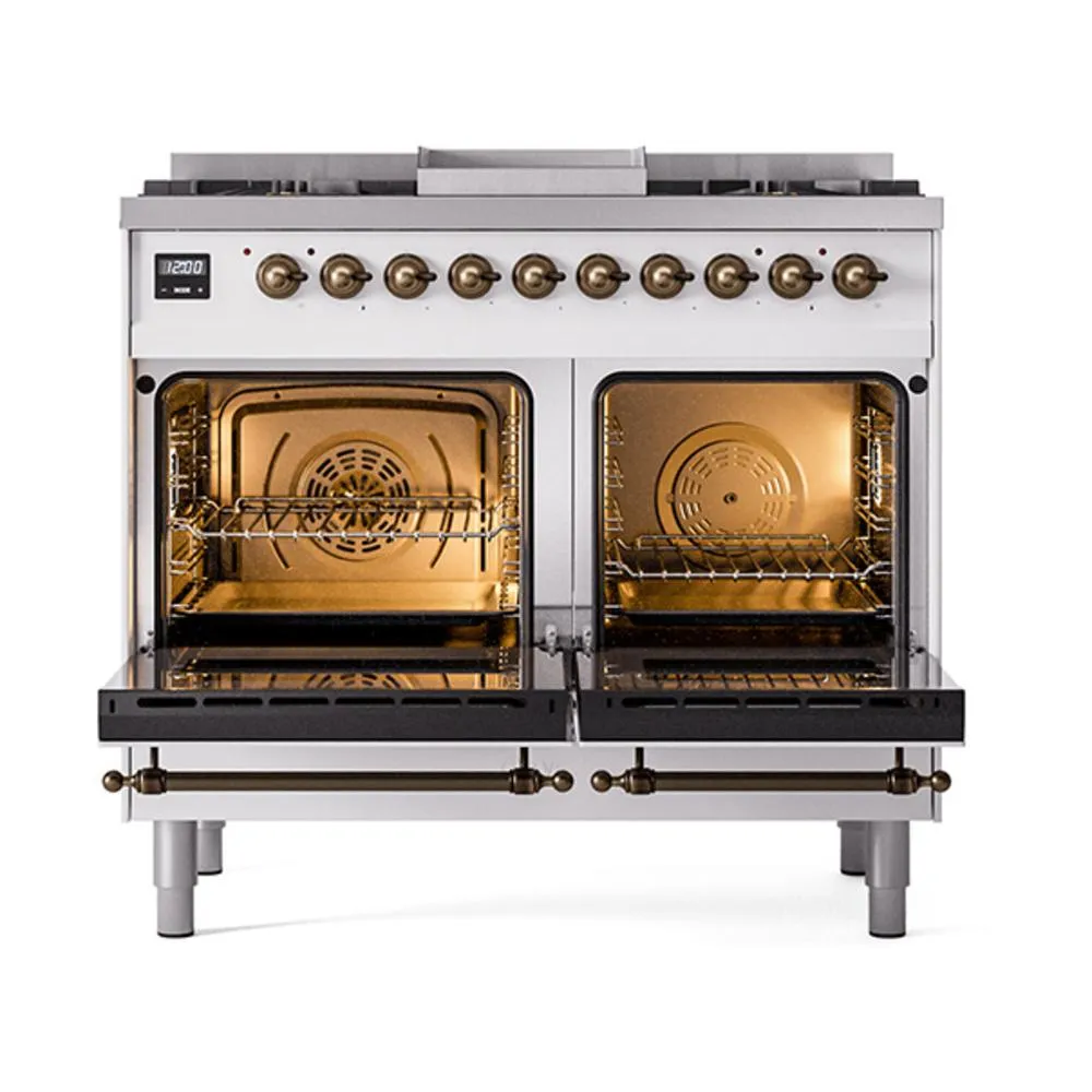 Ilve UND40FNMPRABLP Ilve Und40Fnmprablp Nostalgie Ii Noblesse 40" Dual Fuel Range (Liquid Propane, Triple Glass Door, Ral, Burnished)