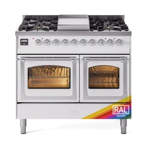 Ilve UND40FNMPRAC Ilve Und40Fnmprac Nostalgie Ii Noblesse 40" Dual Fuel Range (Natural Gas, Triple Glass Door, Ral, Chrome)