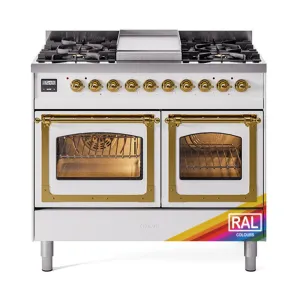 Ilve UND40FNMPRAG Ilve Und40Fnmprag Nostalgie Ii Noblesse 40" Dual Fuel Range (Natural Gas, Triple Glass Door, Ral, Brass)
