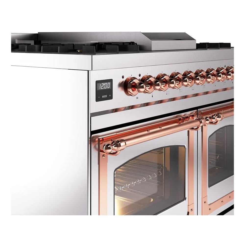 Ilve UND40FNMPSSPLP Ilve Und40Fnmpssplp Nostalgie Ii Noblesse 40" Dual Fuel Range (Liquid Propane, Triple Glass Door, Stainless Steel, Copper)