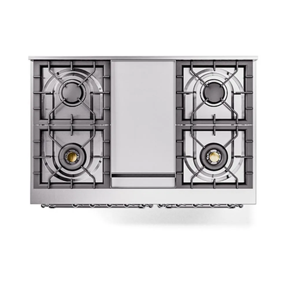 Ilve UND40FNMPWHC Ilve Und40Fnmpwhc Nostalgie Ii Noblesse 40" Dual Fuel Range (Natural Gas, Triple Glass Door, White, Chrome)