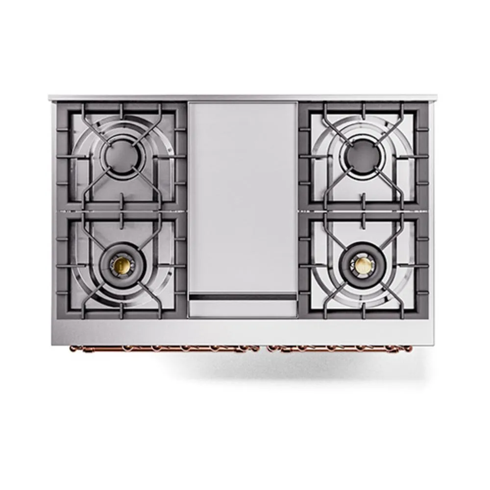 Ilve UND40FQNMPBKPLP Ilve Und40Fqnmpbkplp Nostalgie Ii Noblesse 40" Dual Fuel Range (Liquid Propane, Solid Door, Glossy Black, Copper)