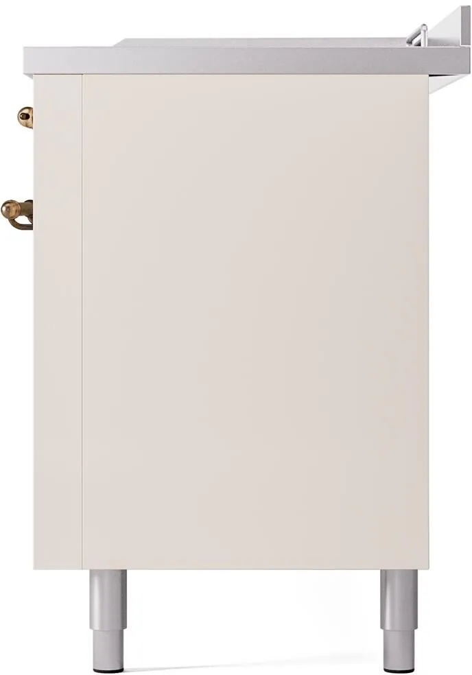 Ilve UP60FSNMPAWB Nostalgie Ii 60 Inch Dual Fuel Natural Gas Freestanding Range In Antique White With Bronze Trim