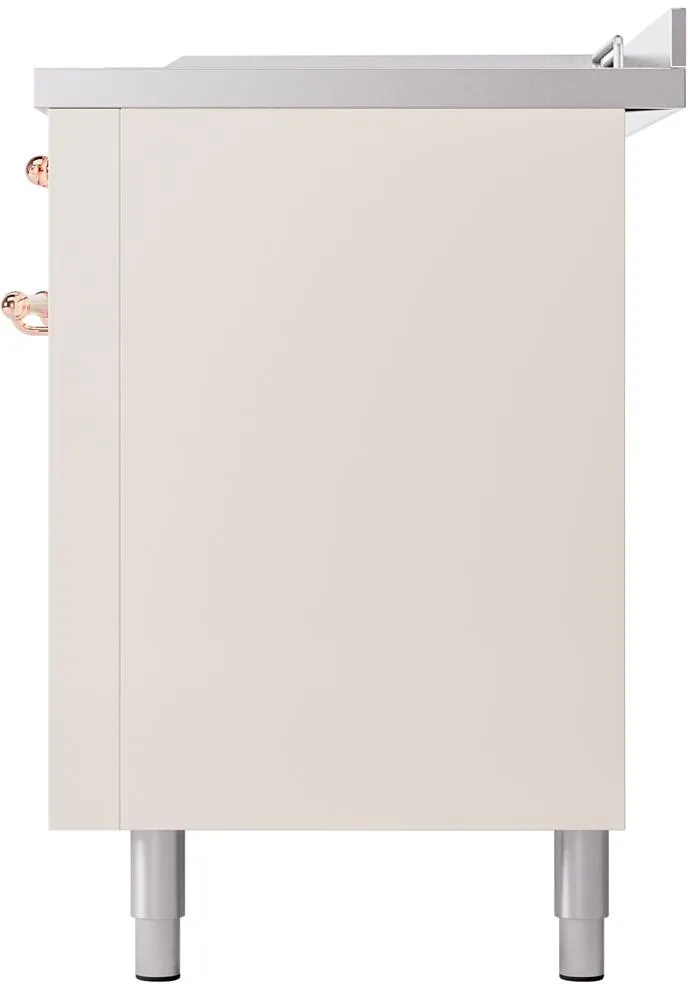 Ilve UP60FSNMPAWP Nostalgie Ii 60 Inch Dual Fuel Natural Gas Freestanding Range In Antique White With Copper Trim