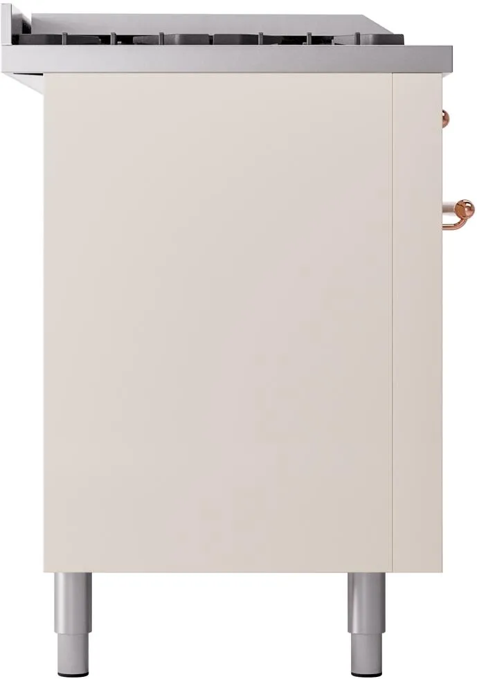 Ilve UP60FSNMPAWP Nostalgie Ii 60 Inch Dual Fuel Natural Gas Freestanding Range In Antique White With Copper Trim