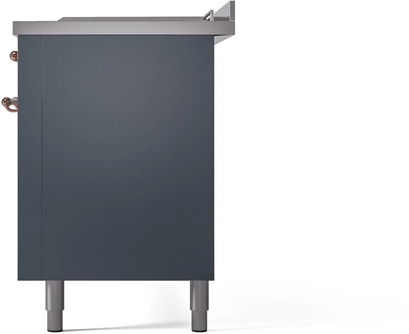 Ilve UP60FSNMPBGP Nostalgie Ii 60 Inch Dual Fuel Natural Gas Freestanding Range In Blue Grey With Copper Trim