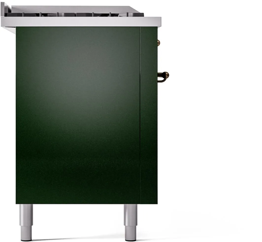 Ilve UP60FSNMPEGBLP Nostalgie Ii 60 Inch Dual Fuel Liquid Propane Freestanding Range In Emerald Green With Bronze Trim