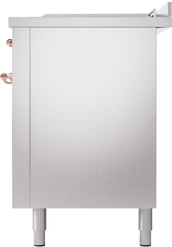 Ilve UP60FSNMPSSPLP Nostalgie Ii 60 Inch Dual Fuel Liquid Propane Freestanding Range In Stainless Steel With Copper Trim